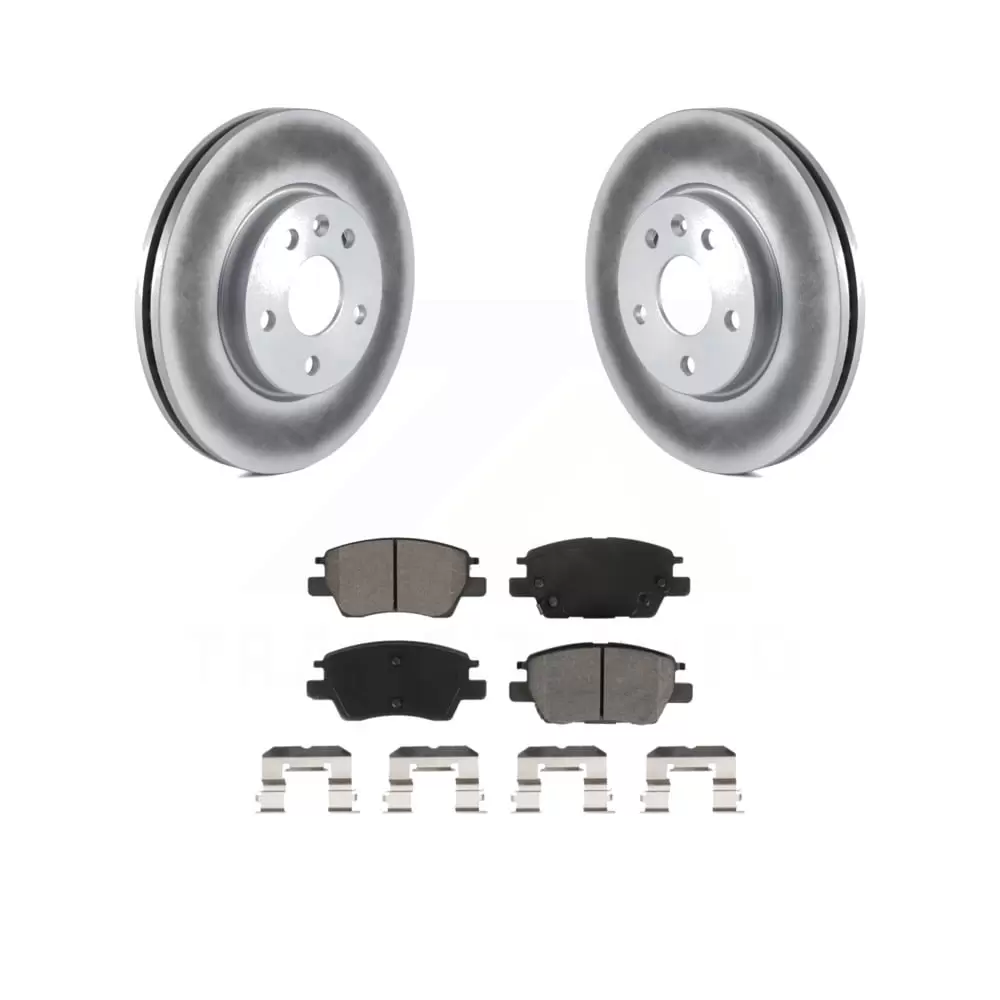 Transit Auto - Front Coated Disc Brake Rotors And Semi-Metallic Pads Kit For Chevrolet Cruze Volt Bolt EV EUV KGS-101906