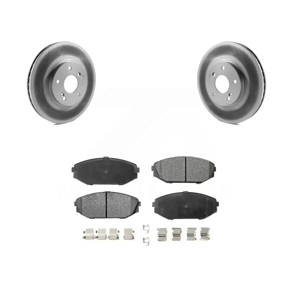 Transit Auto - Front Coated Disc Brake Rotors And Semi-Metallic Pads Kit For Honda Odyssey Acura MDX KGF-100221