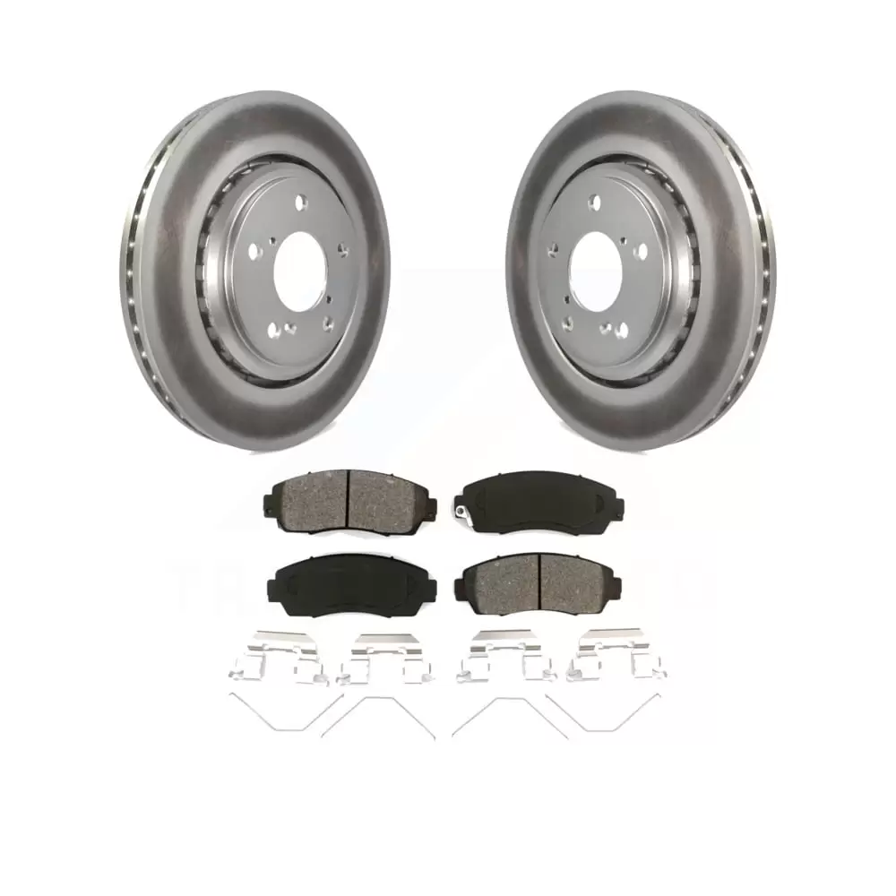 Transit Auto - Front Coated Disc Brake Rotors And Semi-Metallic Pads Kit For Honda Odyssey Passport KGS-100484