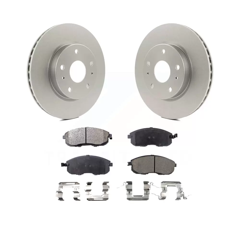 Transit Auto - Front Coated Disc Brake Rotors And Semi-Metallic Pads Kit For Suzuki SX4 Crossover KGF-100388