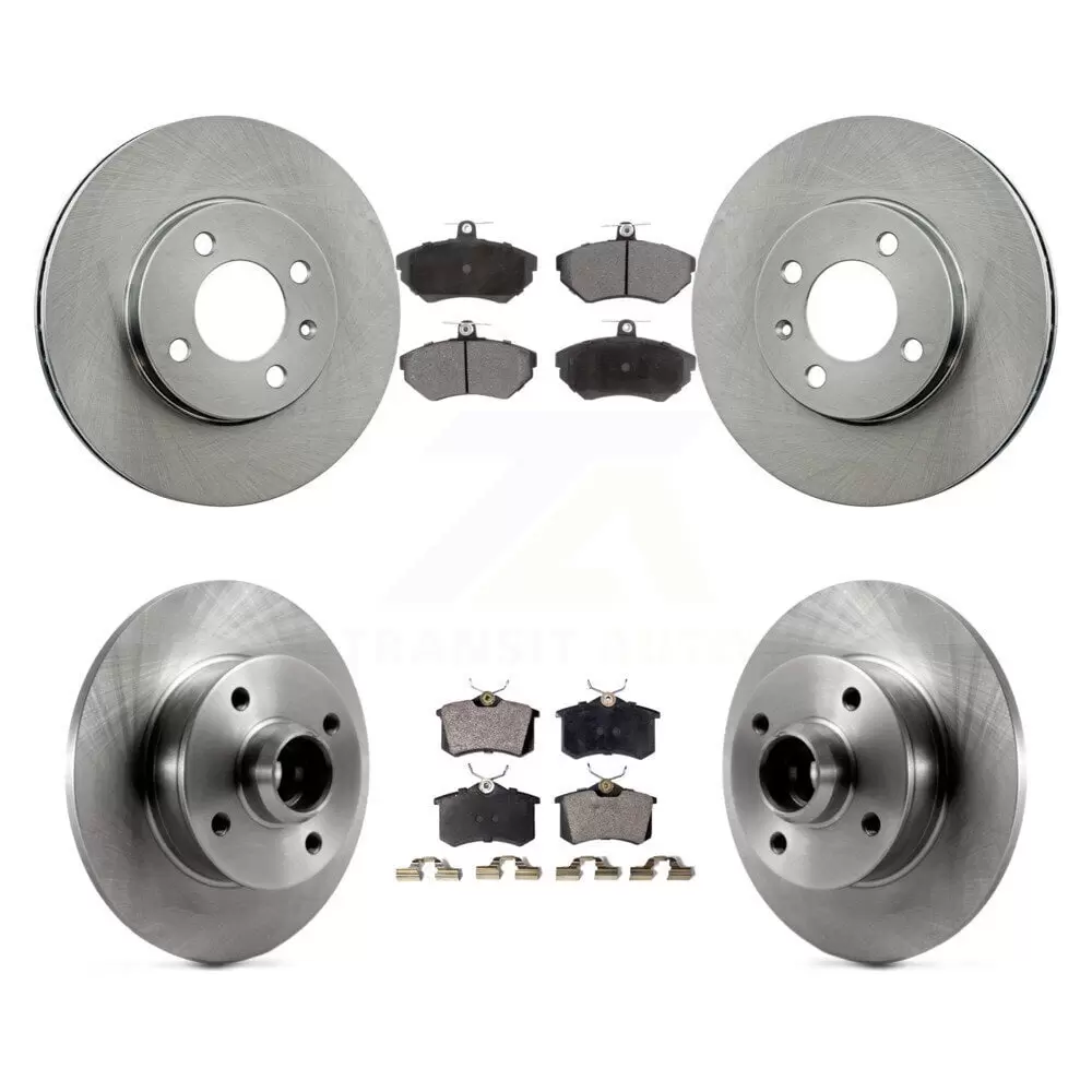 Transit Auto Front Rear Disc Brake Rotors Hub Assembly and Ceramic Pads Kit for Car Volkswagen Cabrio K8T-103468