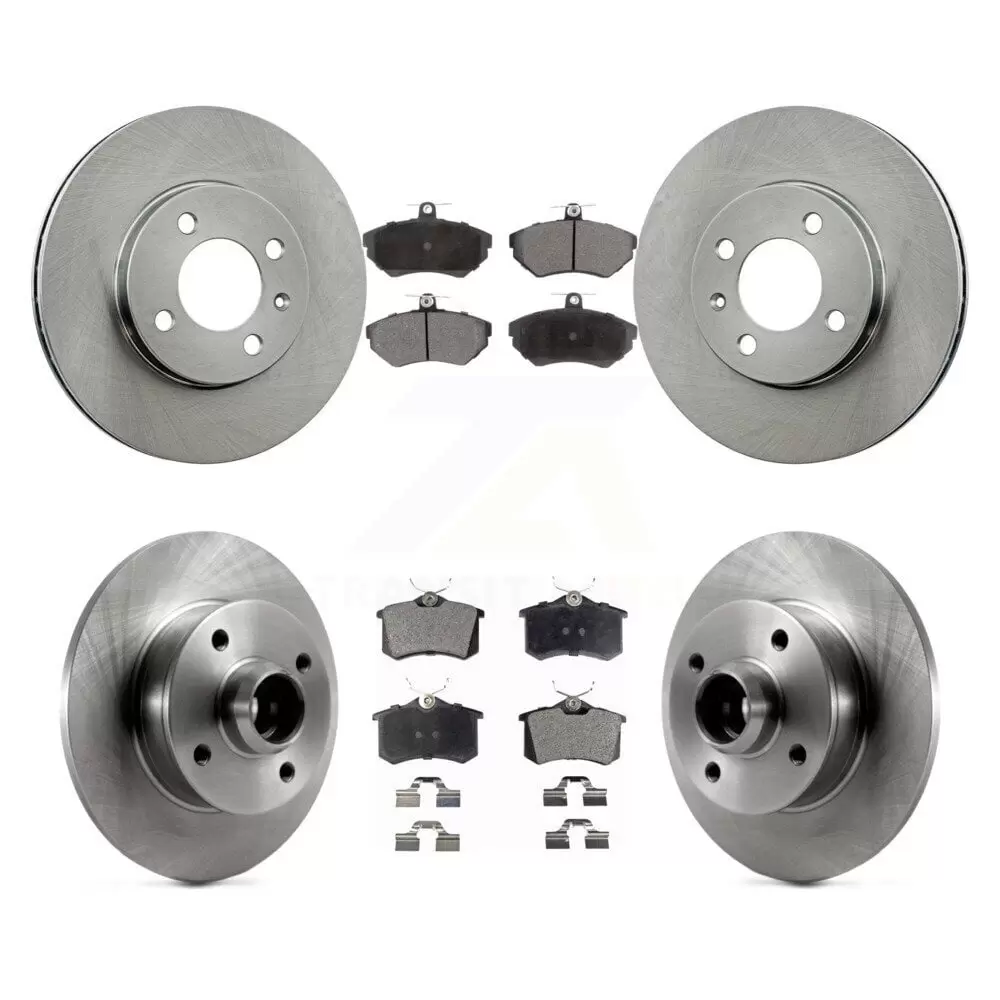 Transit Auto Front Rear Disc Brake Rotors Hub Assembly and Ceramic Pads Kit for Car Volkswagen Golf Passat K8T-103464