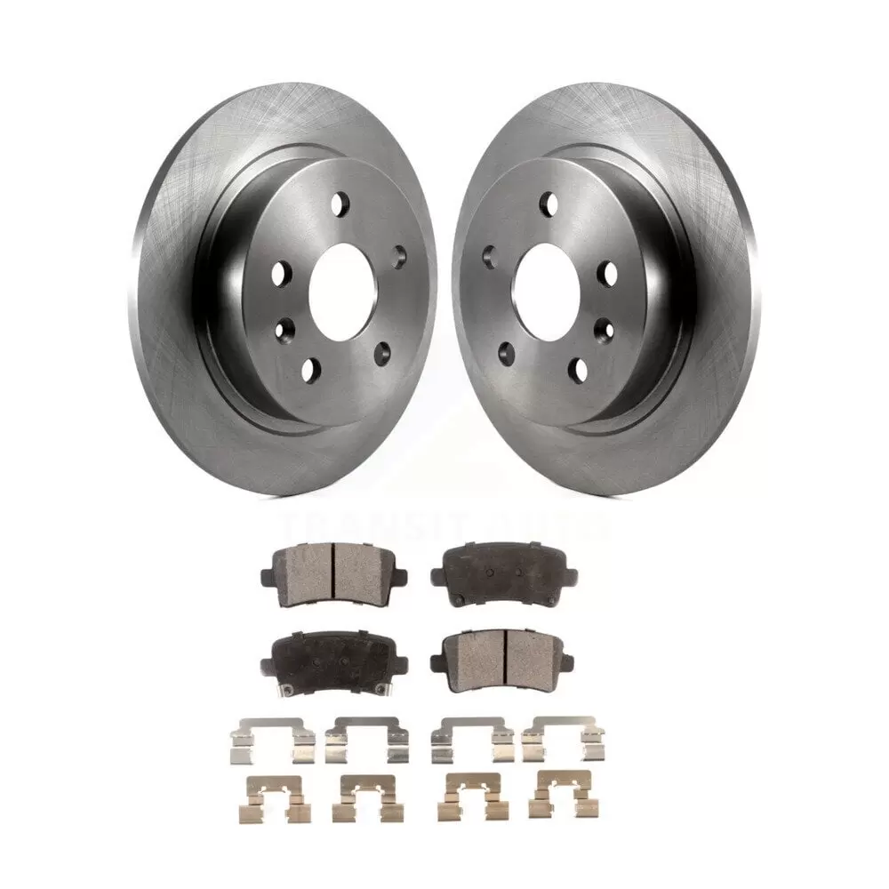 Transit Auto Rear Disc Brake Rotors and Ceramic Pads Kit for Car Chevrolet Malibu Buick LaCrosse Regal Limited K8T-101687