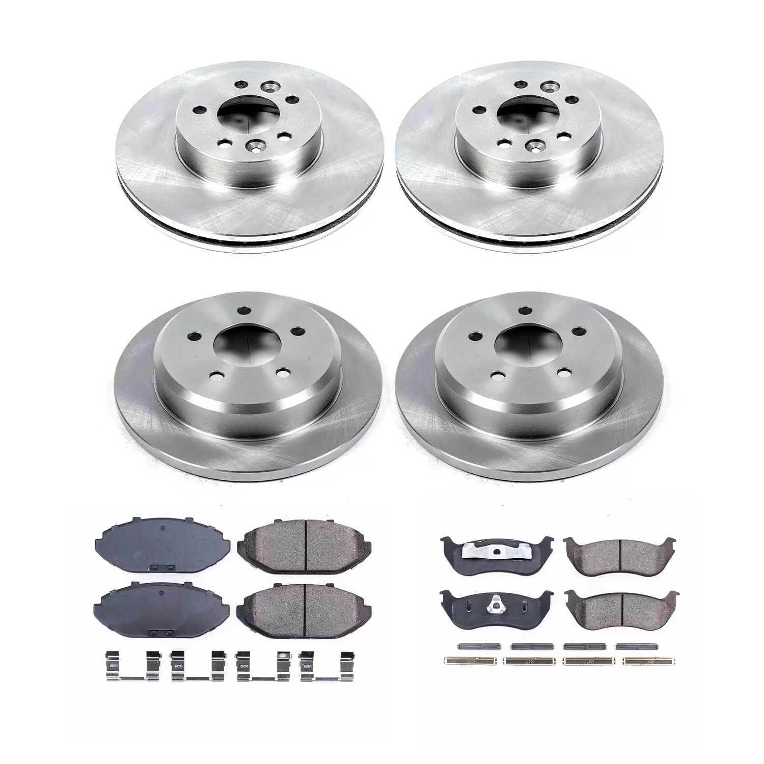 Ultimate Brakes Front and Rear Semi-Metallic Brake Pad and Rotor Kit with Hardware WM81087