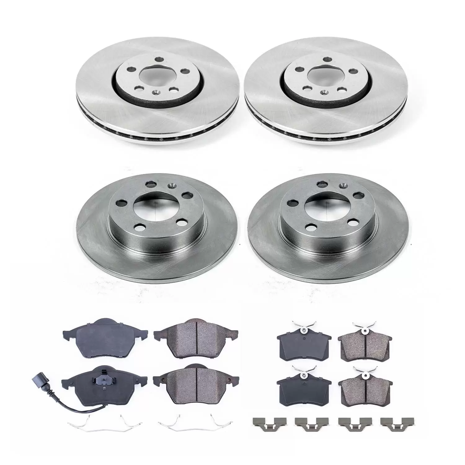 Ultimate Brakes Front and Rear Semi-Metallic Brake Pad and Rotor Kit with Hardware WM81475